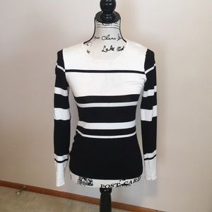 Xs ann Taylor black and white striped long sleeve